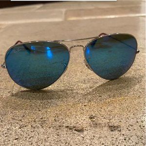 Ray Ban Blue Aviator Sunglasses